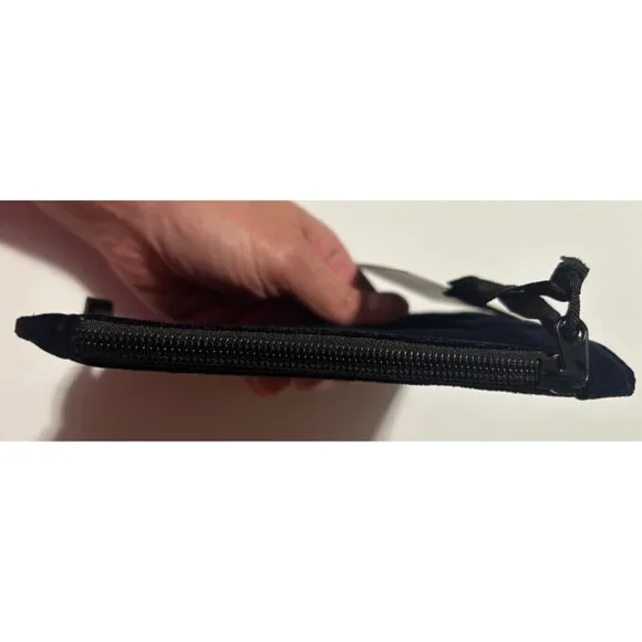 Apatchy London Small Black Velvet Coin Purse With Embroidered Logo & Zipper Clos - Picture 8 of 8